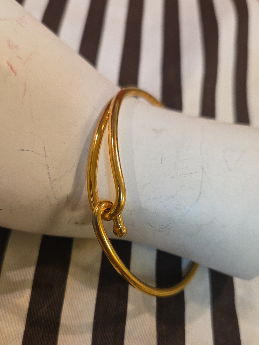 Gold Tone Knot Open Cuff Bracelet for Women